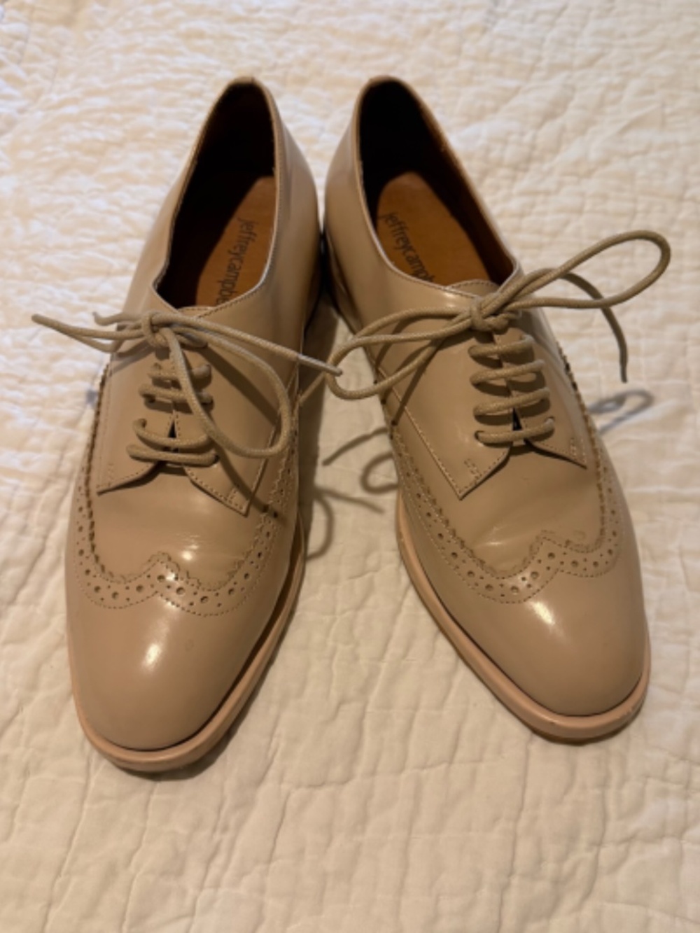 Jeffrey Campbell Nude Wingtip Oxford Shoes